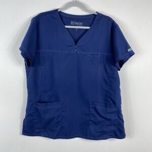 Grey's Anatomy Women's Size XL Scrub Top Navy Blue